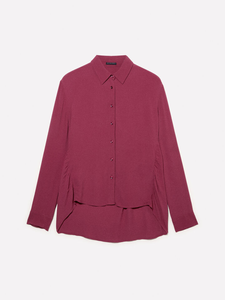 Burgundy oversized shirt - women's shirts - Burgundy | Sisley image number 5